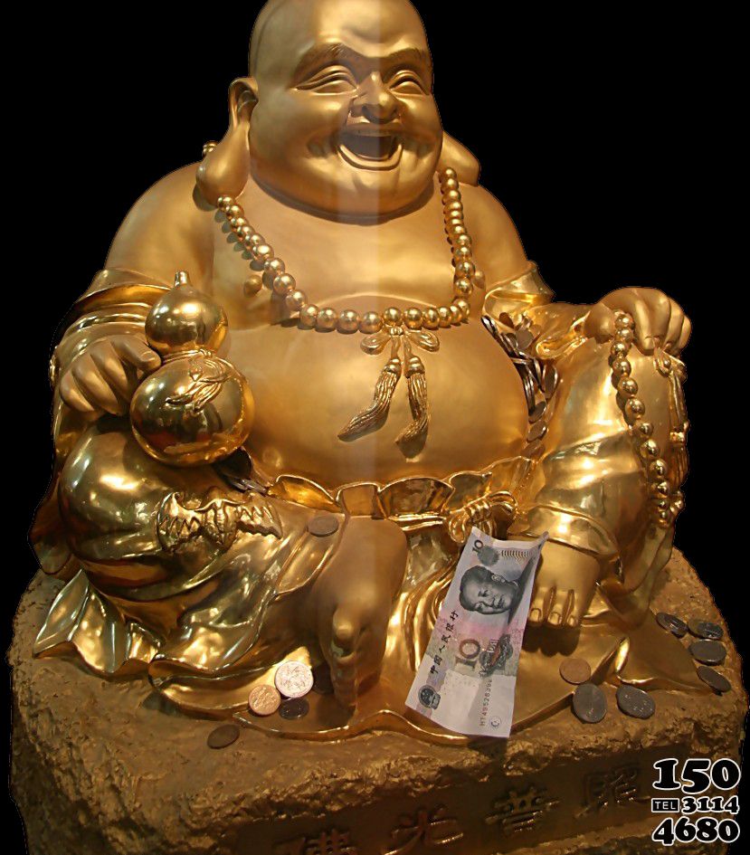 站立的弥勒佛雕塑图片